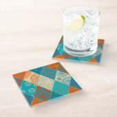 Indische patchwork naadloos ontwerp. glazen onderzetter (Schuin)