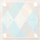 Indische patchwork naadloos ontwerp. glazen onderzetter (Achterkant)