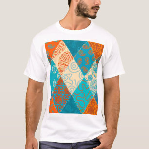 Indische patchwork naadloos  ontwerp. t-shirt