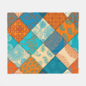 Indische patchwork:  naadloos patroon. fleece deken (Voorkant (Horizontaal))