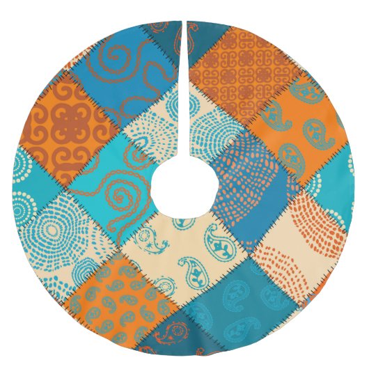 Indische patchwork:  naadloos patroon. kerstboom rok (Voorkant)