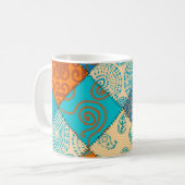 Indische patchwork: naadloos patroon. koffiemok (Voorkant links)