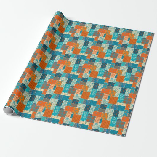 Indische patchwork, naadloze achtergrond. cadeaupapier (Uitgerold)