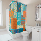 Indische patchwork, naadloze  achtergrond. douchegordijn (In situ)