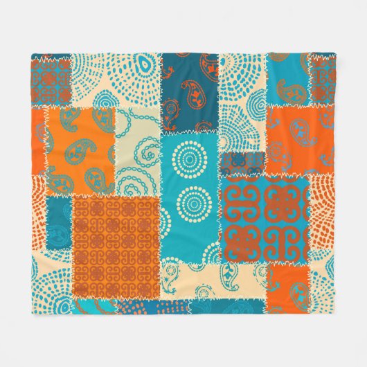 Indische patchwork, naadloze  achtergrond. fleece deken (Voorkant (Horizontaal))