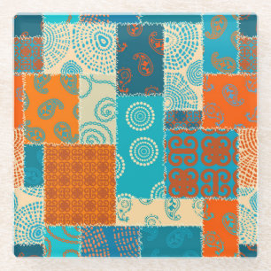 Indische patchwork, naadloze achtergrond. glazen onderzetter