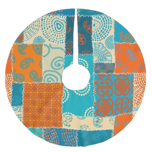 Indische patchwork, naadloze achtergrond. kerstboom rok (Voorkant)