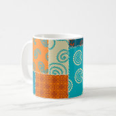 Indische patchwork, naadloze achtergrond. koffiemok (Voorkant links)