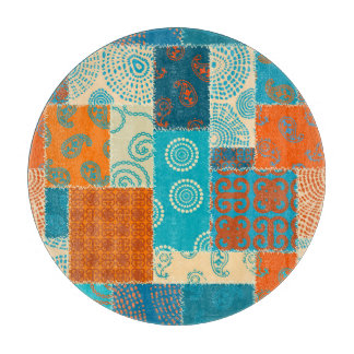 Indische patchwork, naadloze  achtergrond. snijplank