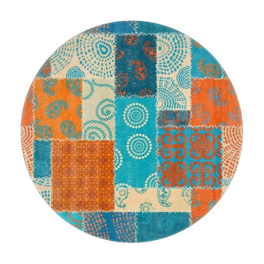 Indische patchwork, naadloze  achtergrond. snijplank (Voorkant)