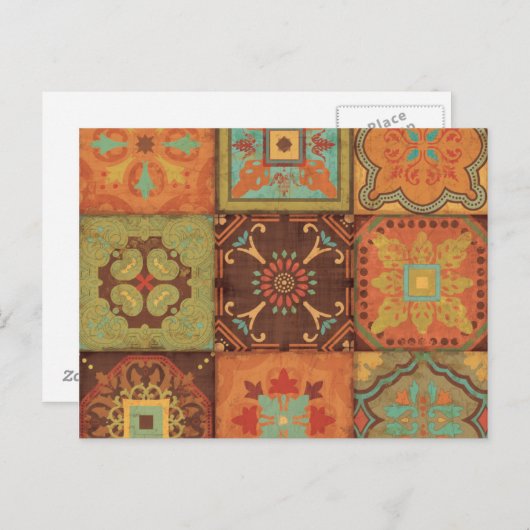 Indische Patronen Briefkaart (Voorkant / Achterkant)