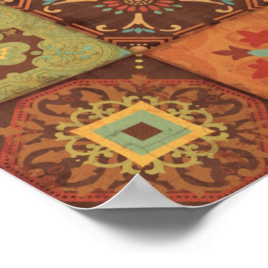 Indische patronen poster (Hoek)