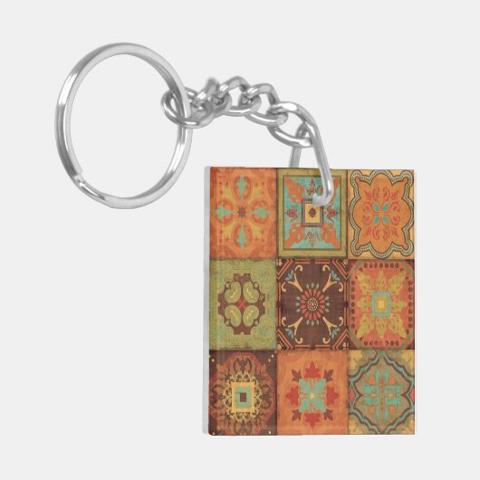 Indische patronen sleutelhanger (Voorkant Links)