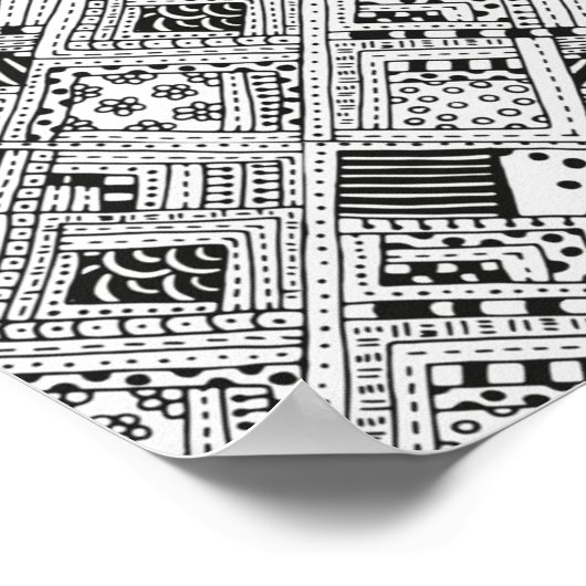 Indische Patroonbalk 2 Poster (Hoek)