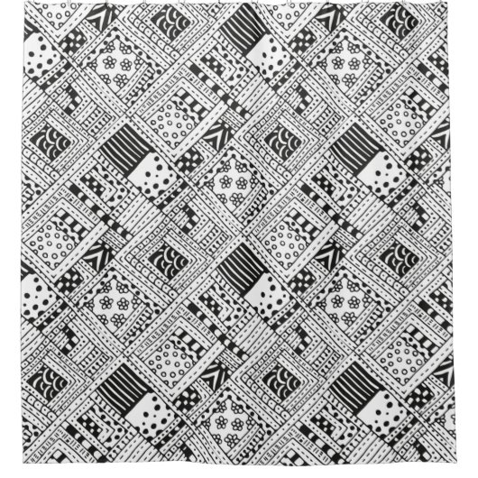 Indische patroonbalk douchegordijn (Voorkant)