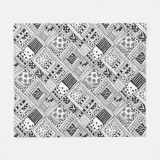 Indische patroonbalk fleece deken (Voorkant (Horizontaal))