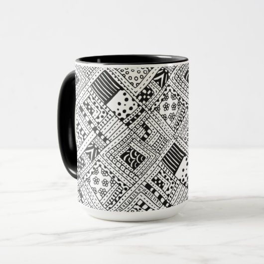 Indische patroonbalk mok (Voorkant links)