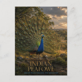 Indische Pauw Bosrand DIEREN Briefkaart