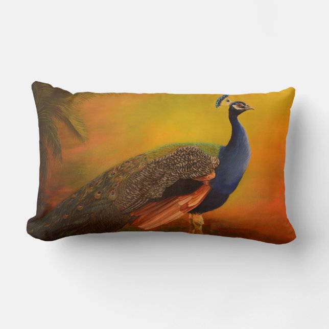 Indische peacock peafowl kussen (Voorkant)