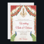 Indische Peacock-uitnodigingen en hindoe-trouwkaar Kaart<br><div class="desc">Deze uitnodiging voor een Indische bruiloft of Hindu bruiloft is een uitnodiging in traditionele elegantie,  perfect voor je hindoe trouwkaarten voor je Indiase trouwkaarten! Deze uitnodigingen van het Indiase Peacock zijn er een waarmee je gemakkelijk kunt spelen om je Indische trouwceremonie te evenaren.</div>