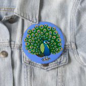 Indische peafowl ronde button 4,0 cm (In situ)