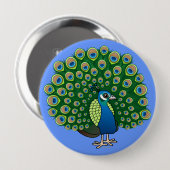 Indische peafowl ronde button 4,0 cm (Voorkant /achterkant)