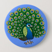 Indische peafowl ronde button 4,0 cm (Voorkant)