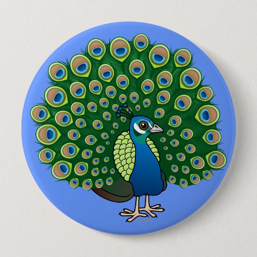 Indische peafowl ronde button 4,0 cm (Voorkant)