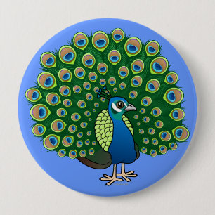 Indische peafowl ronde button 4,0 cm