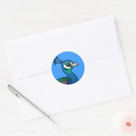 Indische peafowl ronde sticker (Envelop)
