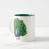 Indische peafowl tweekleurige koffiemok (Voorkant links)