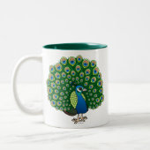 Indische peafowl tweekleurige koffiemok (Links)