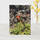Indische penseel kaart (Gele Bloem)