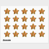 Indische penseel ster sticker (Vel)