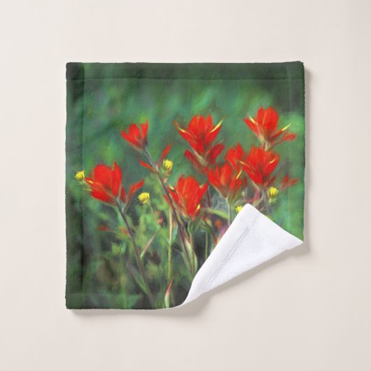 Indische penseelschildering - Oorspronkelijke blow Bad Handdoek (Wasdoekje)