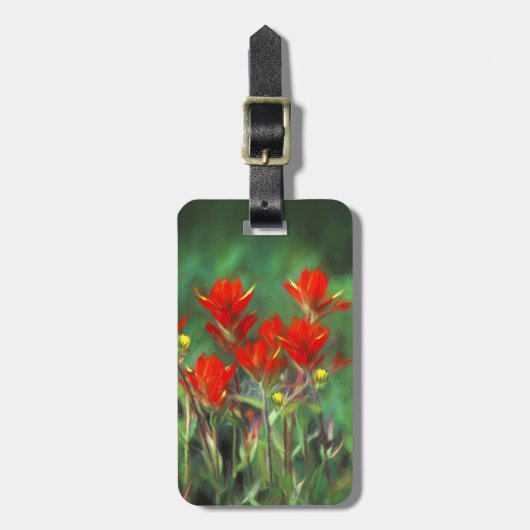 Indische penseelschildering - Oorspronkelijke blow Bagagelabel (Voorkant verticaal)