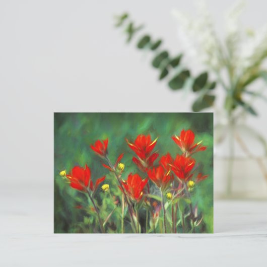 Indische penseelschildering - Oorspronkelijke blow Briefkaart (Staand voorkant)