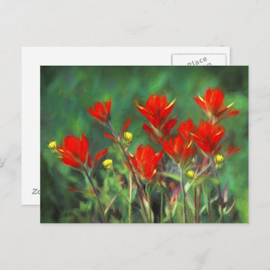 Indische penseelschildering - Oorspronkelijke blow Briefkaart (Voorkant / Achterkant)