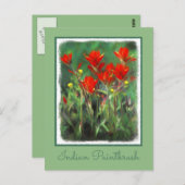 Indische penseelschildering - Oorspronkelijke blow Briefkaart (Voorkant / Achterkant)