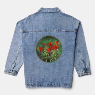 Indische penseelschildering - Oorspronkelijke blow Denim Jacket
