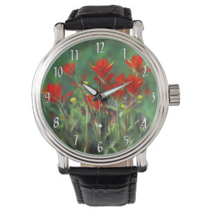 Indische penseelschildering - Oorspronkelijke blow Horloge