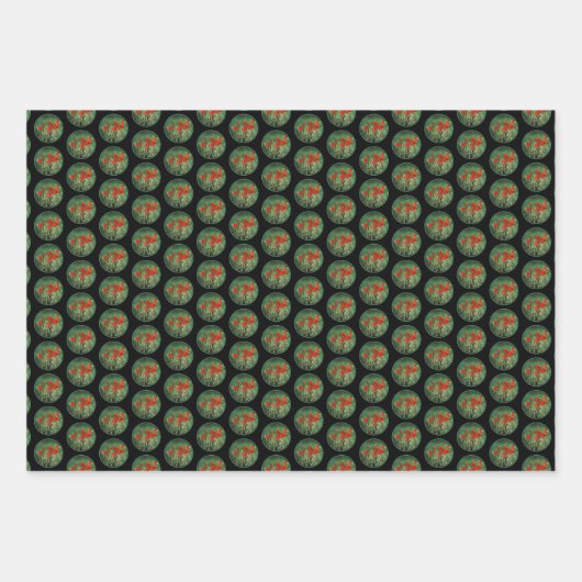 Indische penseelschildering - Oorspronkelijke blow Inpakpapier Vel (Voorkant 3)