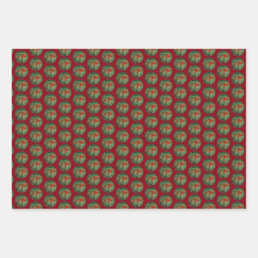 Indische penseelschildering - Oorspronkelijke blow Inpakpapier Vel (Voorkant 2)