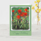 Indische penseelschildering - Oorspronkelijke blow Kaart (Gele Bloem)