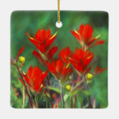 Indische penseelschildering - Oorspronkelijke blow Keramisch Ornament (Achterkant)