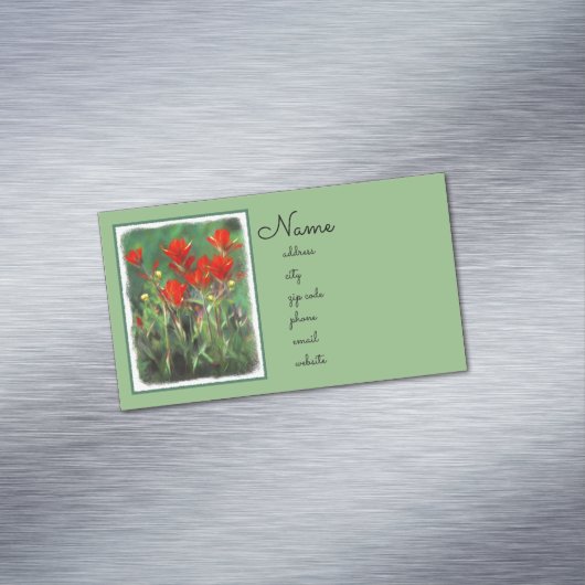 Indische penseelschildering - Oorspronkelijke blow Magnetisch Visitekaartje (Voorbeeld)