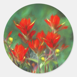 Indische penseelschildering - Oorspronkelijke blow Ronde Sticker