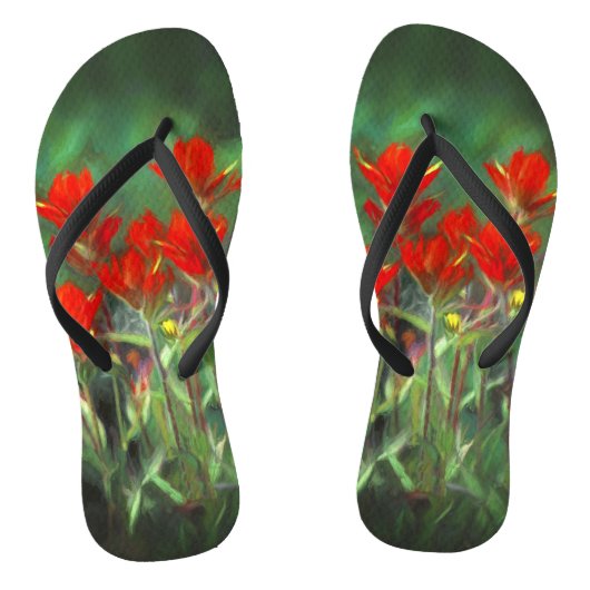 Indische penseelschildering - Oorspronkelijke blow Teenslippers (Voetbed)