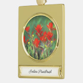 Indische penseelschildering - Oorspronkelijke blow Verguld Banner Ornament (Links)