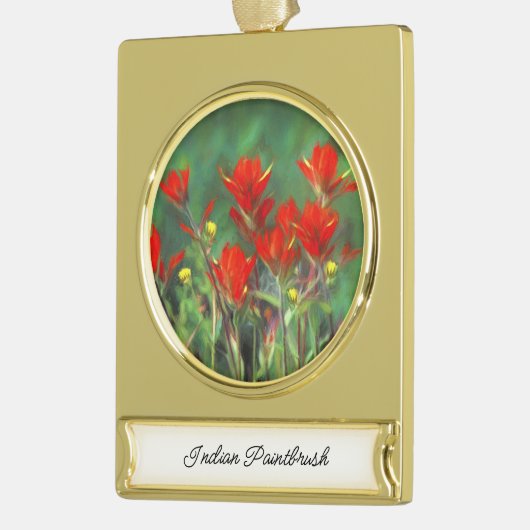 Indische penseelschildering - Oorspronkelijke blow Verguld Banner Ornament (Links)